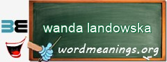 WordMeaning blackboard for wanda landowska